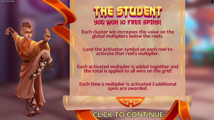Shaolin Master slot screen 3