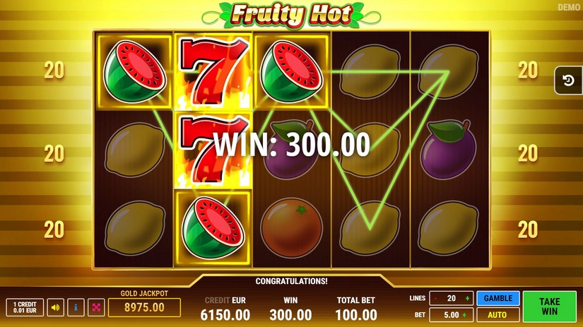 Fruity Hot slot screen 5
