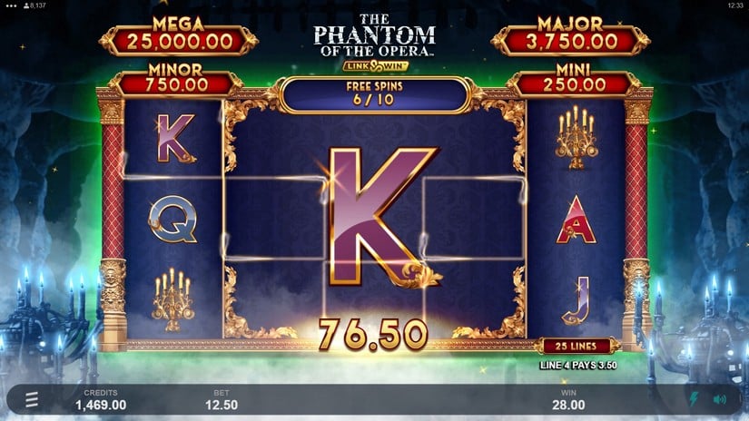 Phantom of the Opera Link & Win slot screen 6