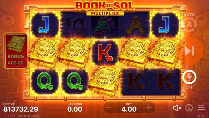 Book del Sol: Multiplier slot screen 4