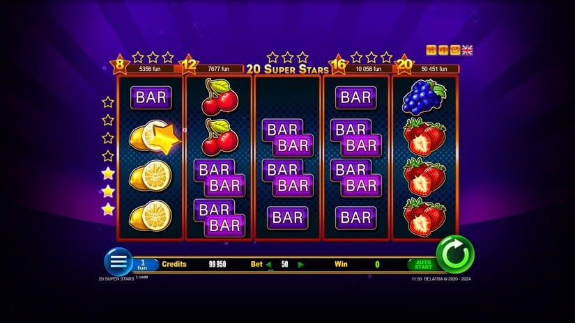 20 Super Stars slot screen 2