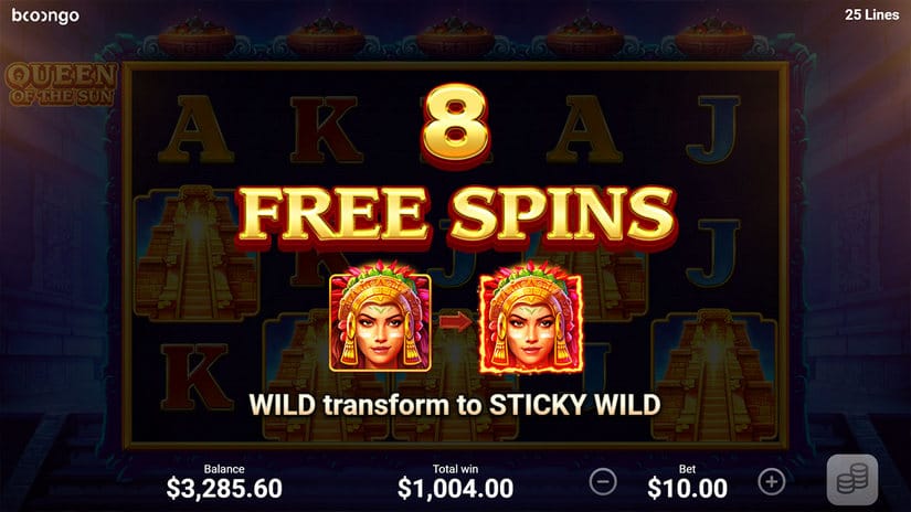 Queen of the Sun slot screen 2
