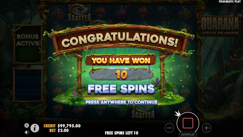 Guarana Eyes of the Amazon slot screen 4