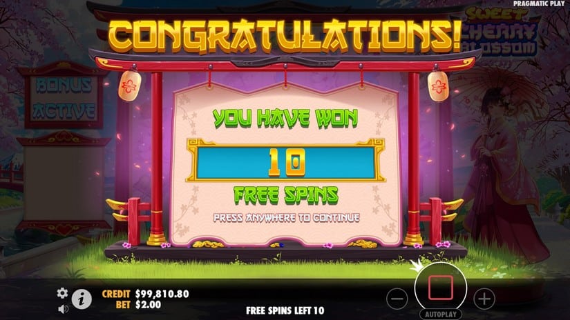 Sweet Cherry Blossom slot screen 2