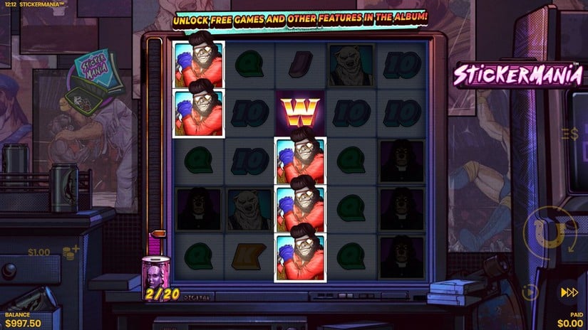 Stickermania slot screen 3