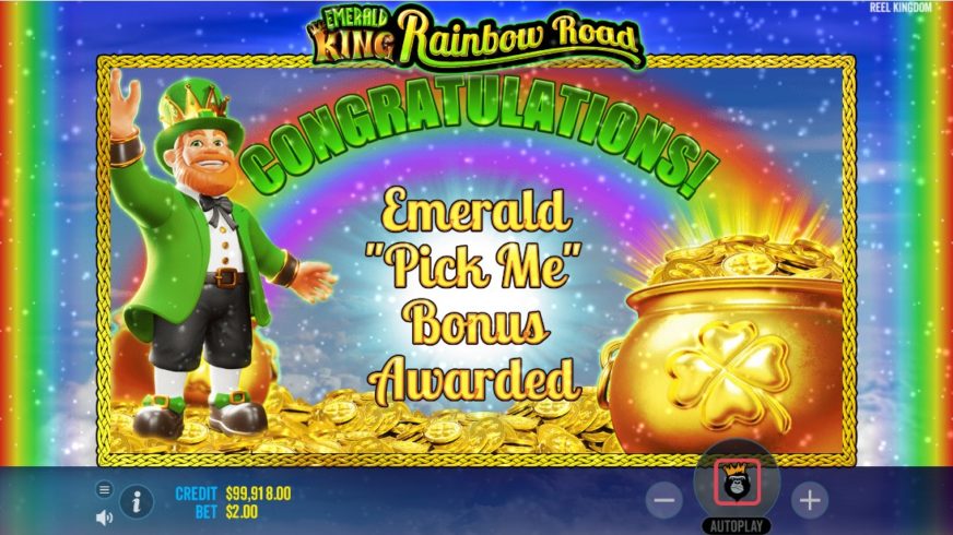 Emerald King Rainbow Road slot screen 2