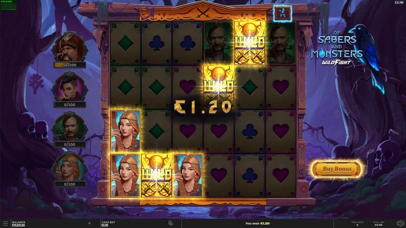 Of Sabers and Monsters slot screen 5