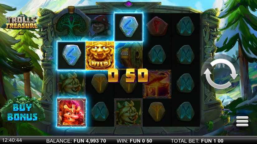 The Trolls’ Treasure slot screen 2