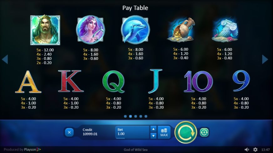 God of Wild Sea slot screen 2