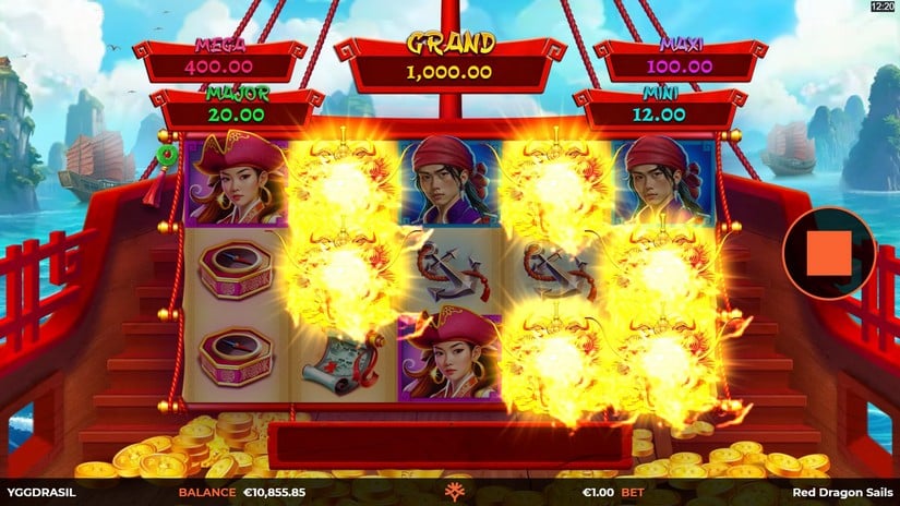 Red Dragon Sails slot screen 6