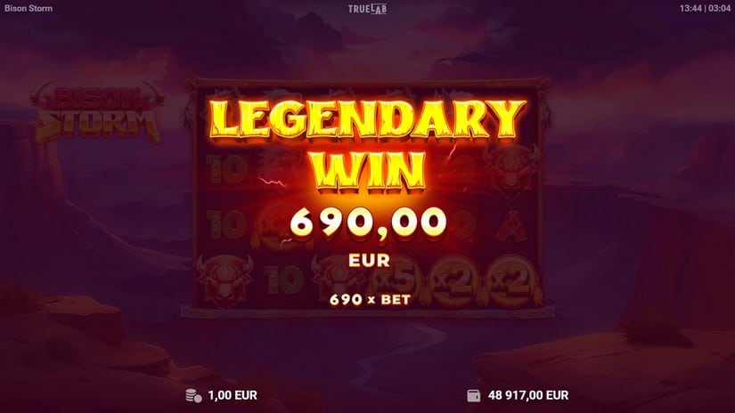 Bison Storm slot screen 5