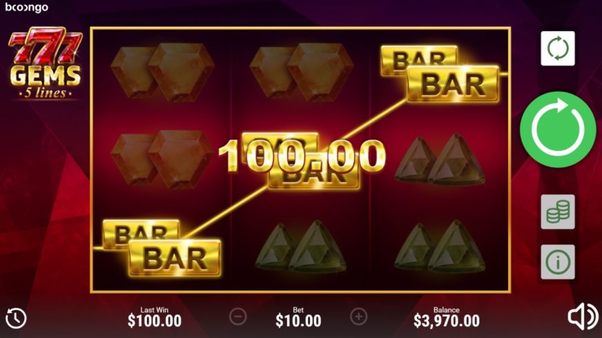 777 Gems slot screen 1