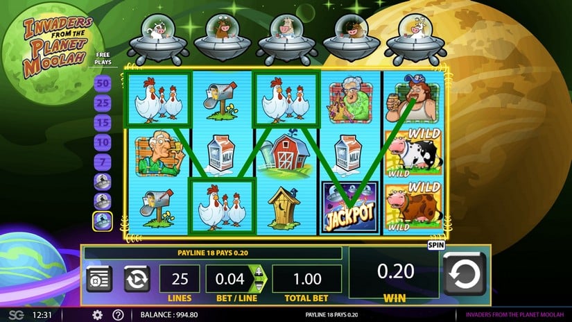 Invaders from the Planet Moolah slot screen 3