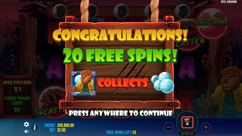 Fangtastic Freespins slot screen 3