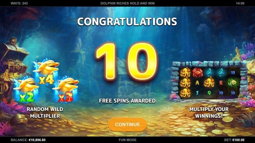Dolphin Riches Hold and Win slot screen 3