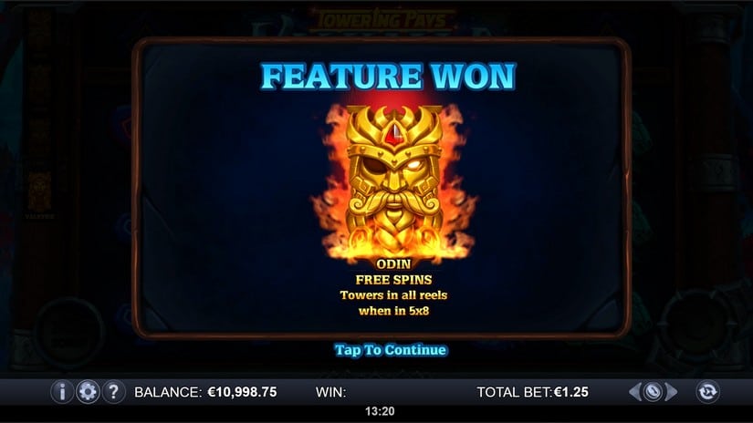 Towering Pays Valhalla slot screen 6