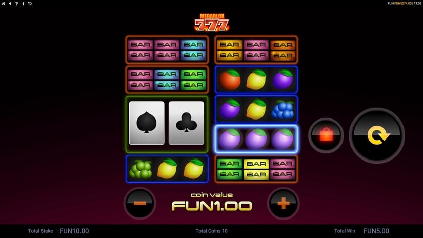 Megablox 777 slot screen 2