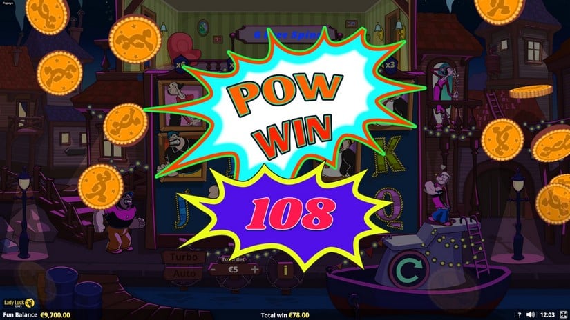 Popeye slot screen 6