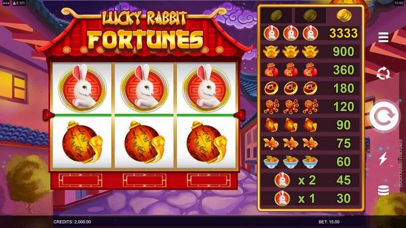 Lucky Rabbit Fortunes slot screen 1