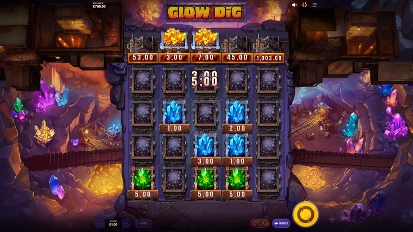 Glow Dig slot screen 5