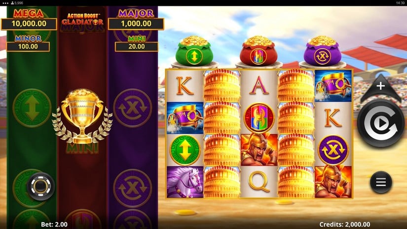 Action Boost Gladiator slot screen 1