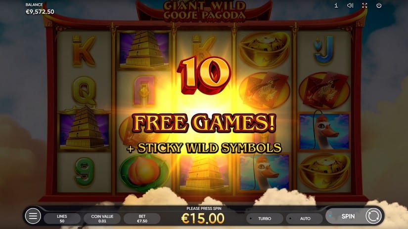 Giant Wild Goose Pagoda slot screen 3