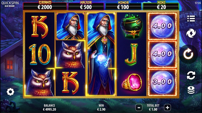 Blue Wizard slot screen 2