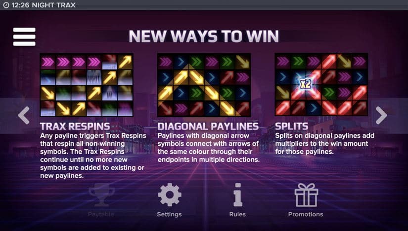 Night Trax slot screen 10