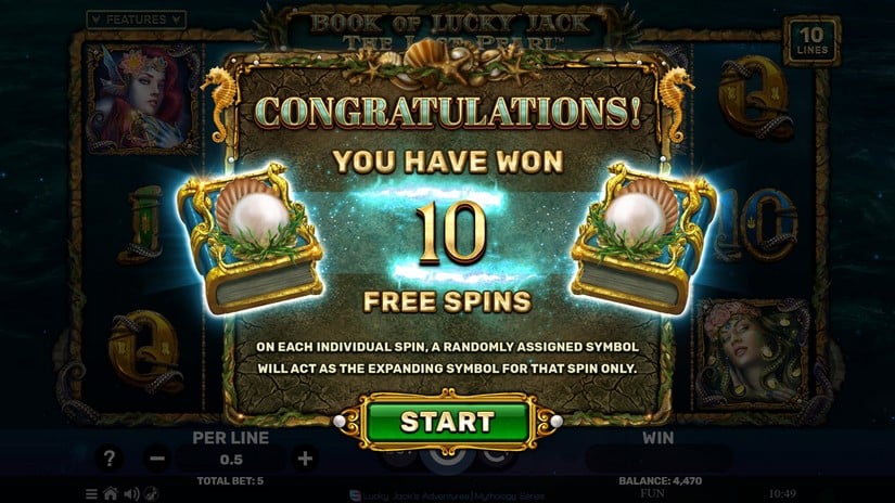 Book of Lucky Jack The Lost Pearl slot screen 3