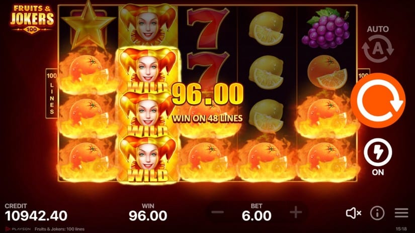 Fruits & Jokers: 100 Lines slot screen 4