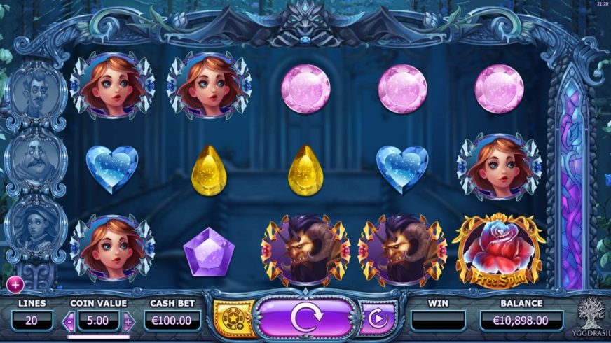 Beauty and the Beast (Yggdrasil) slot screen 1