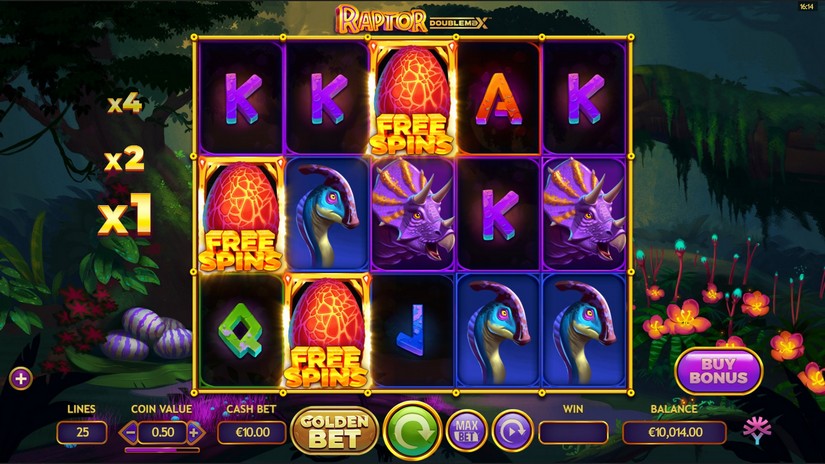Raptor Doublemax slot screen 3