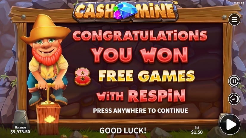 Cash Mine slot screen 3