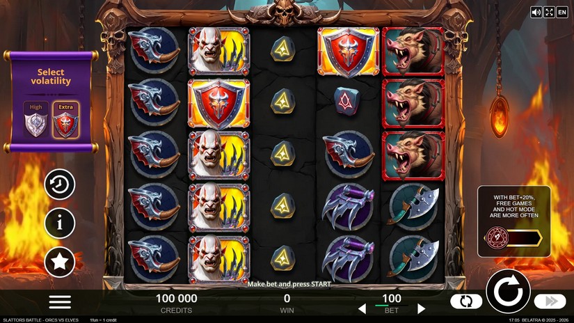 Slattors Battle – Orcs vs Elves slot screen 1