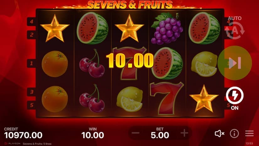 Sevens & Fruits slot screen 2