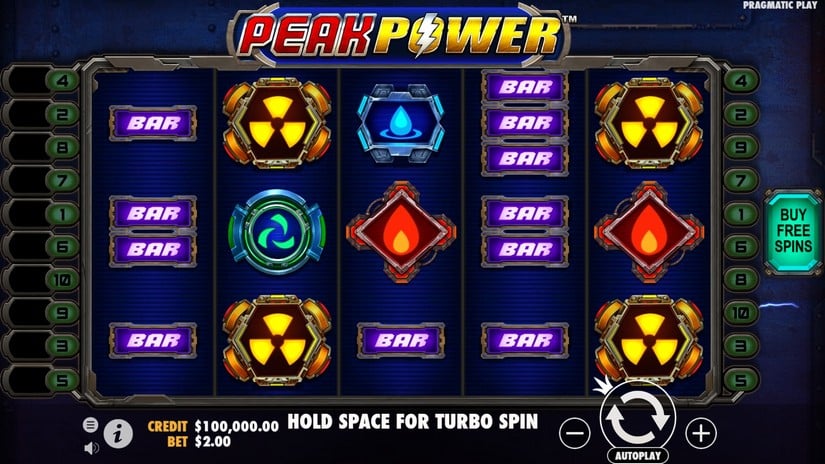 Peak Power slot screen 1