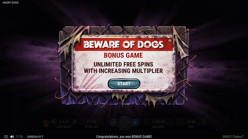 Angry Dogs slot screen 4