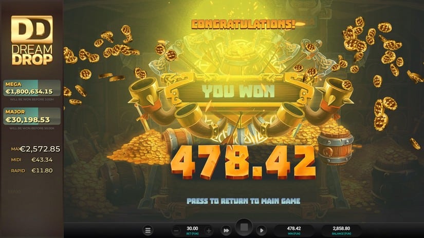 Volatile Vikings 2 Dream Drop slot screen 6