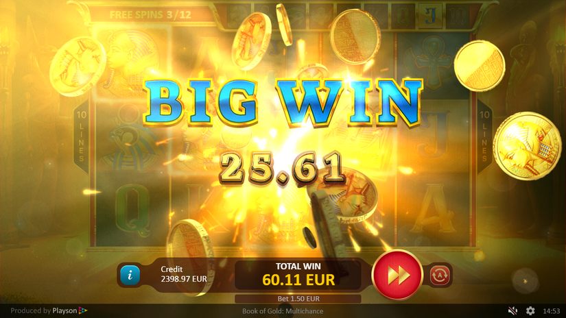 Book of Gold Multichance slot screen 1