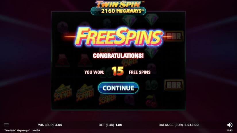 Twin Spin Megaways slot screen 3
