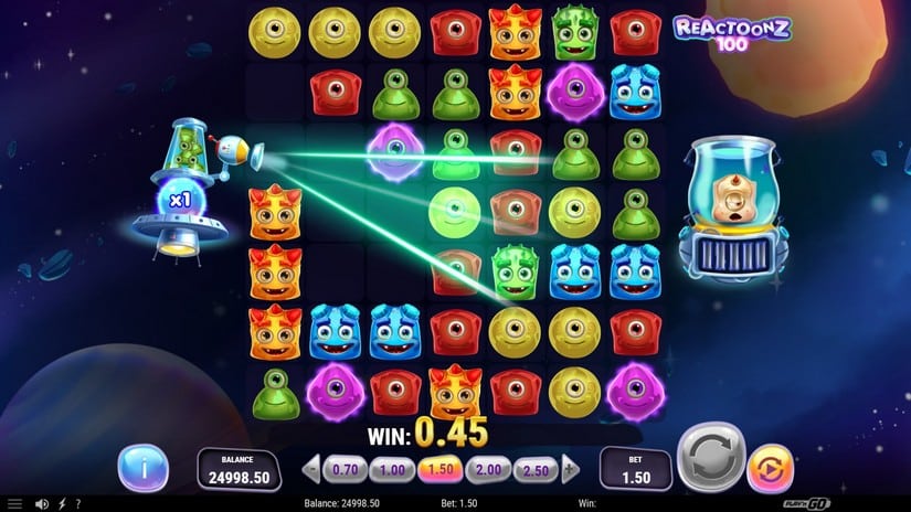 Reactoonz 100 slot screen 2