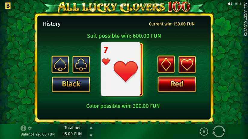 All Lucky Clovers 100 slot screen 2
