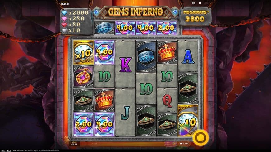 Gems Inferno Megaways slot screen 2