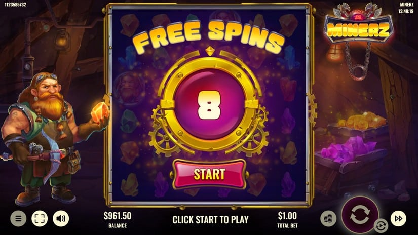 Minerz slot screen 4