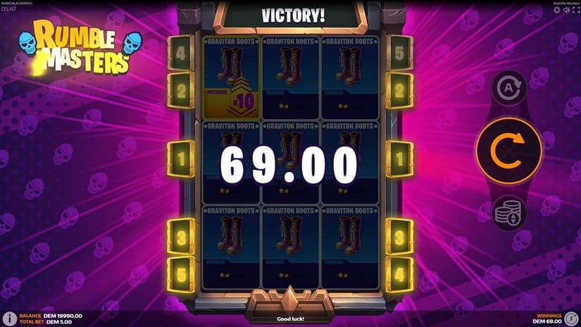Rumble Masters slot screen 2