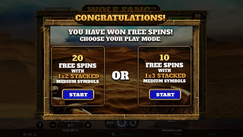 Wolf Fang – Golden Sands slot screen 2