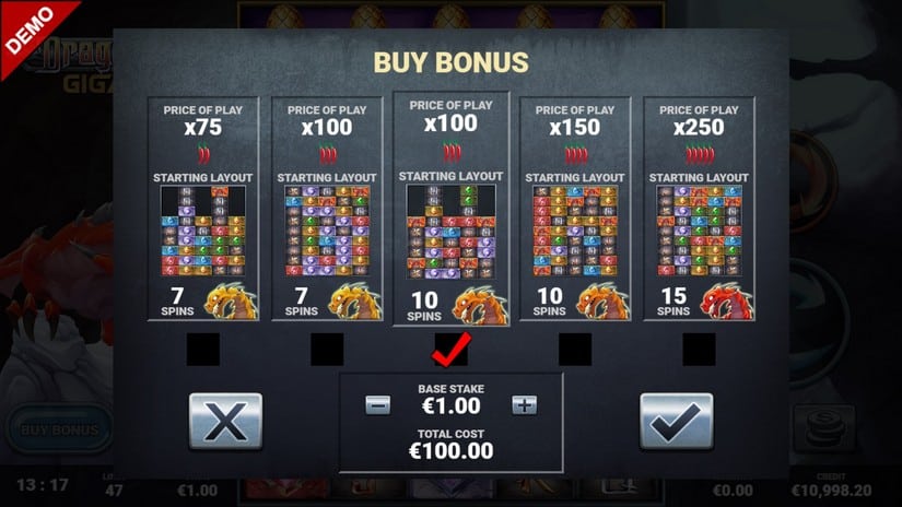 Dragon Lore Gigarise slot screen 3