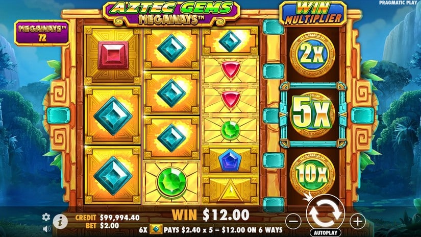 Aztec Gems Megaways slot screen 2