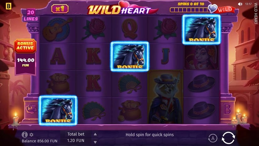 Wild Heart slot screen 2