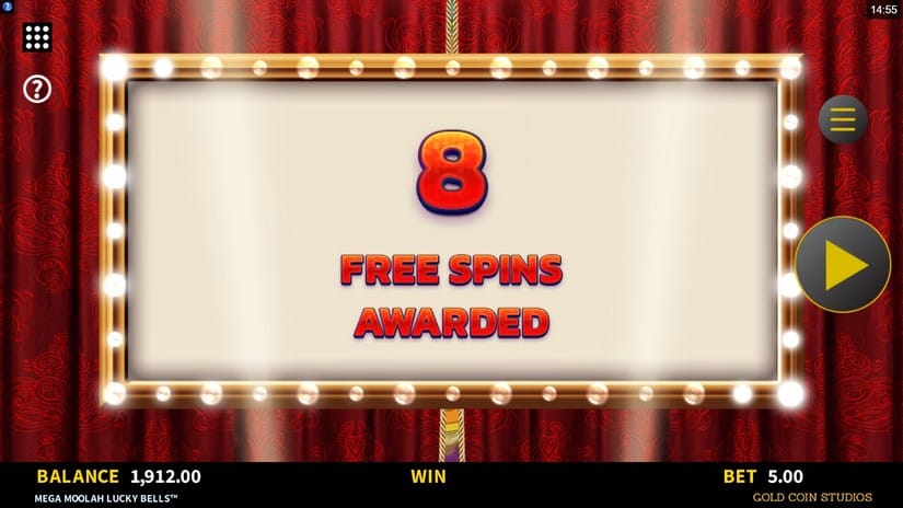 Mega Moolah Lucky Bells slot screen 4